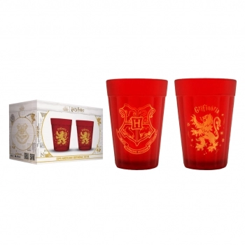 Copo Americano Prime Harry Potter Casas 190 ML - Luva Com 2 Unid - Grifinória