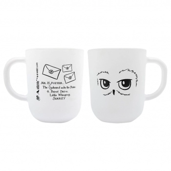 Caneca De Vidro Prime Harry Potter Elementos 300 ML - Luva Com 1 Unid - Coruja