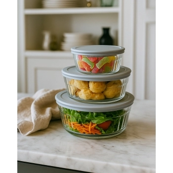 Tigela de Vidro Redonda Cheffe com Tampa Color 150ml - Sortida