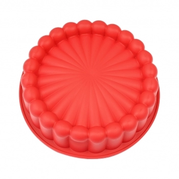 Utensílio Forma Redonda Bolo Torta Silicone Vermelho 27 cm