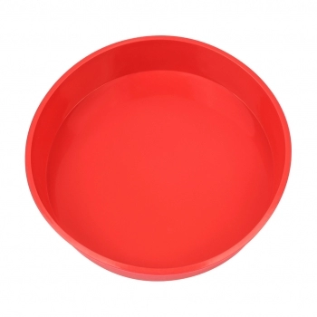 Utensílio Forma Redonda Bolo Silicone Vermelho 25 cm