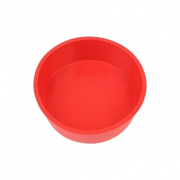 Utensílio Forma Redonda Bolo Silicone Vermelho 15 cm