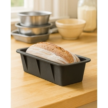 Utensílio Forma Retangular Bolo Pão Silicone Preto 25,5 x 12,5 cm
