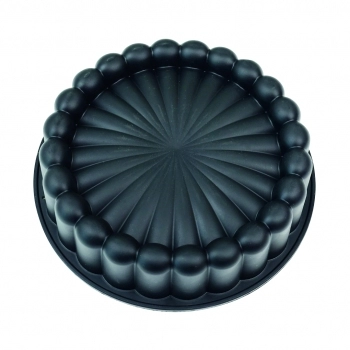 Utensílio Forma Redonda Bolo Torta Silicone Preto 27cm