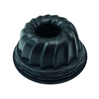 Utensílio Forma Redonda Bolo Pudim Silicone Preto 24cm