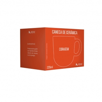 Caneca Cerâmica 220ml Momentos - Coragem Luva com 1