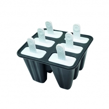 Utensílio Forma para Picolé Silicone 06 Moldes Preto