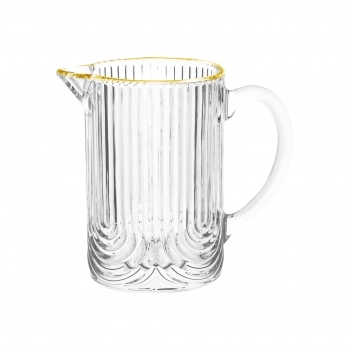 Jarra Leite de Vidro Laure Filete Dourado 290ml