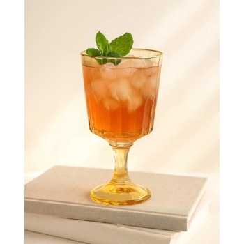 TACA AGUA DE VIDRO ZAIRA GOLD 350 ML