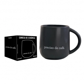 Produto: Caneca Cerâmica Emoções 300ml Luva com 1 – Preciso de Café