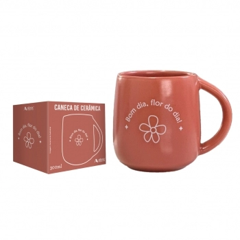 Caneca Cerâmica Emoções 300ml Luva com 1 – Flor do Dia