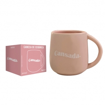 Caneca Cerâmica Emoções 300ml Luva com 1 – Cansada