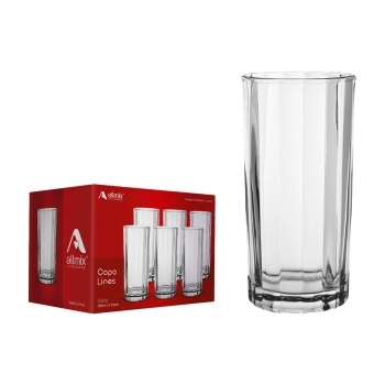 Copo Long Drink de Vidro Lines 360ml
