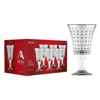Taça de Vinho de Vidro Noblesse 200ml Luva com 6