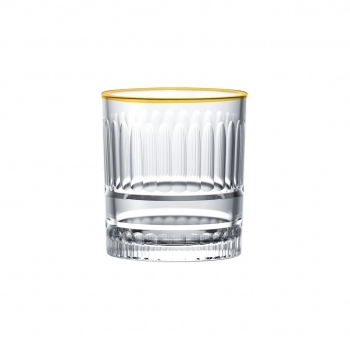 Copo Rocks de Vidro Filete Dourado Gênova 315ml