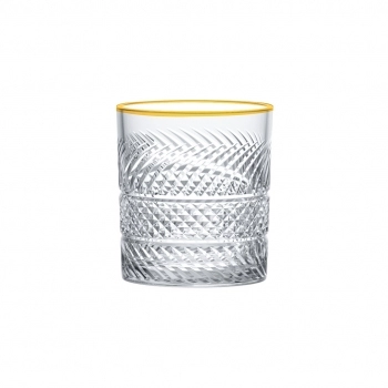 Copo Rocks de Vidro Filete Dourado Bolonha 315ml