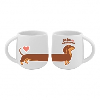 Caneca Ceramica Pets 300 ML Luva Com 2 - Mãe e Pai Dog