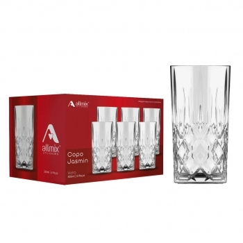 Copo de Vidro Long Drink Jasmin 300ml – Luva com 6