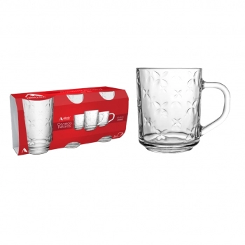 Caneca de Vidro Pétalas 240ml