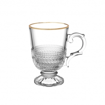 Caneca de Vidro Filete Dourado Spina 200ml