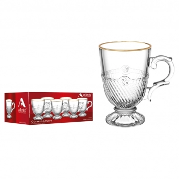 Caneca de Vidro Filete Dourado Empire 200ml