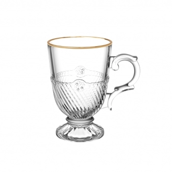 Caneca de Vidro Filete Dourado Empire 200ml