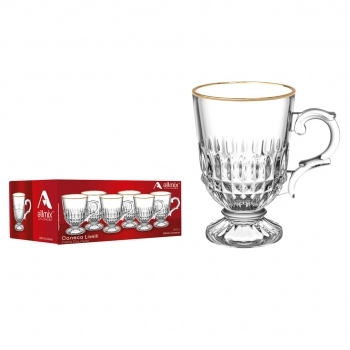 Caneca de Vidro Filete Dourado Livelli 200ml