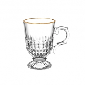 Caneca de Vidro Filete Dourado Livelli 200ml