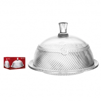 Queijeira com Tampa de Vidro Empire 19cm – Luva com 1