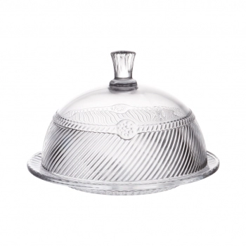 Queijeira com Tampa de Vidro Empire 19cm – Luva com 1