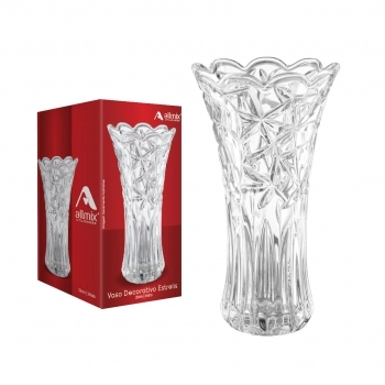 Vaso Decorativo de Vidro Estrelis 23 cm