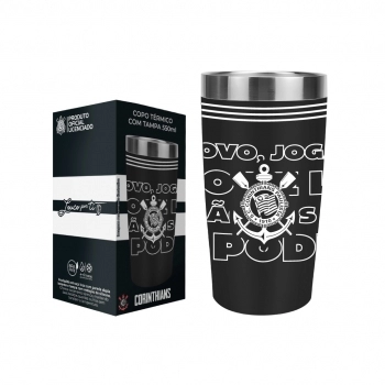 Copo Térmico Inox com Tampa 550ml Corinthians – Luva com 1