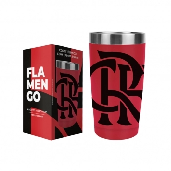 Copo Térmico Inox com Tampa 550ml Flamengo – Luva com 1