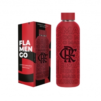 Garrafa Térmica Inox Reta 500ml Flamengo – Luva com 1