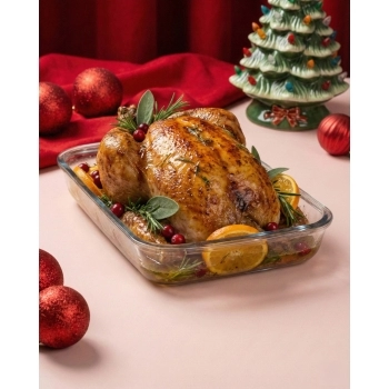 Assadeira de Vidro Borossilicato Retangular 3450ml