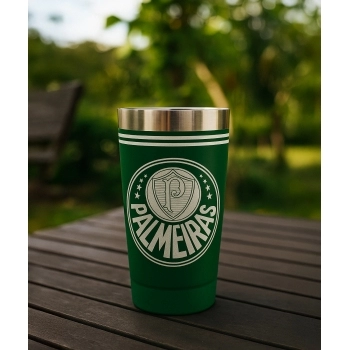 Copo Térmico Inox com Tampa 550ml Palmeiras – Luva com 1