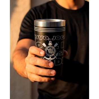 Copo Térmico Inox com Tampa 550ml Corinthians – Luva com 1