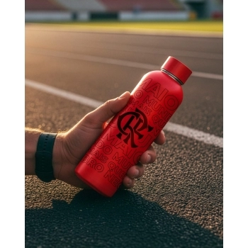 Garrafa Térmica Inox Reta 500ml Flamengo – Luva com 1