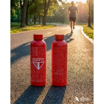 Garrafa Térmica Inox Reta 500ml São Paulo – Luva com 1