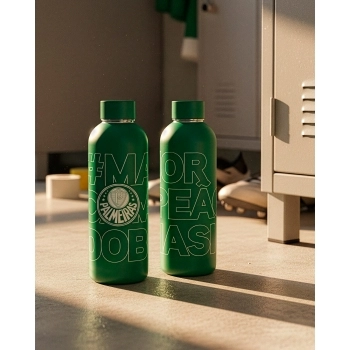 Garrafa Térmica Inox Reta 500ml Palmeiras – Luva com 1