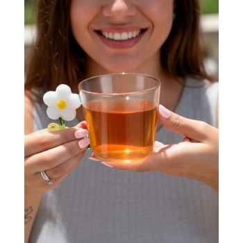 Caneca Borossilicato Pétalas 250ml Luva com 1 – Branca