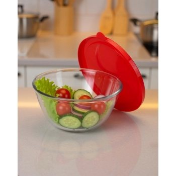 Tigela Borossilicato Redonda Cannola com Tampa Color 800ml - Sortida