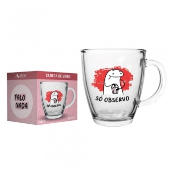 Caneca Conica de VIidro Flork 350 ml Luva Com 1 - So Observo