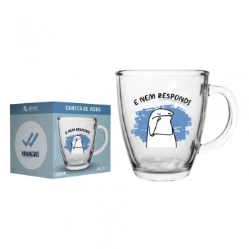 Caneca Conica de Vidro Flork 350 ml Luva Com 1 - E Nem Respondi