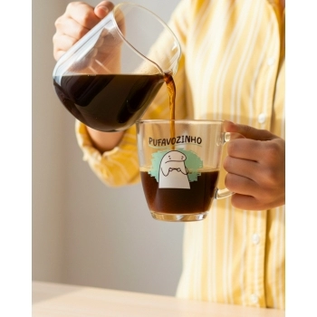 Caneca Conica de Vidro Flork 350 ml Luva Com 1 - Pufavozinho