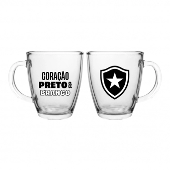 Caneca de Vidro Conica Botafogo 350 ml Luva com 1