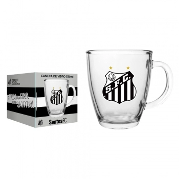 Caneca de Vidro Conica Santos 350ml Luva com 1