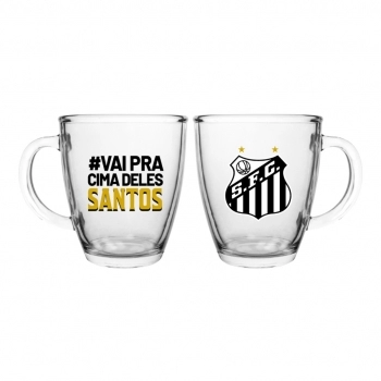 Caneca de Vidro Conica Santos 350ml Luva com 1
