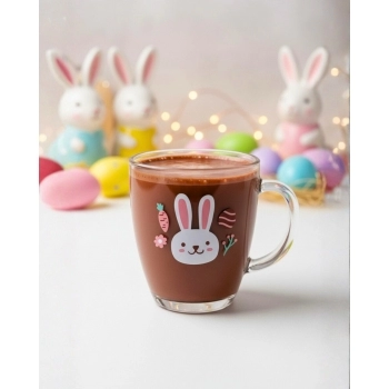 Caneca Conica de Vidro Pascoa 350ml Luva com 1 - Coelho