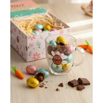 Caneca Conica de Vidro Pascoa 350ml Luva com 1 - Ovos